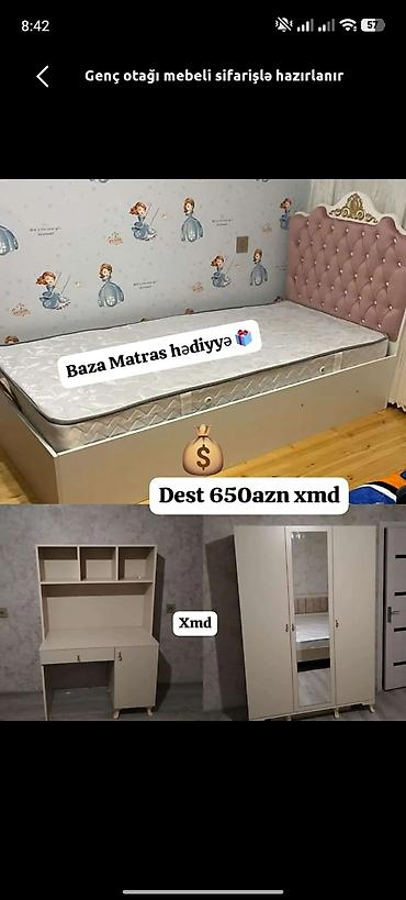2 li kravat: Qız üçün, Yeni, Təknəfərlik çarpayı, Yazı masası — 1
