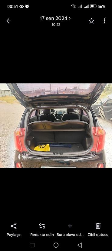 kia picanto: Kia Picanto, qara rəngli, 5 qapılı hetçbek. Texniki xüsusiyyətlər və — 6
