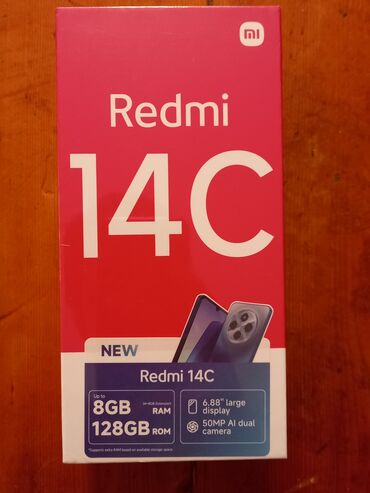 Xiaomi: Xiaomi Redmi 14C, 128 GB, rəng - Qara, 
 Zəmanət, Barmaq izi, Face ID