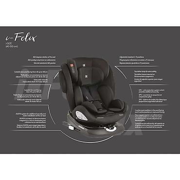 set sminki: KIKKA BOO i-FELIX i-Size ISOFIX autosedište, black (Šifra proizvoda — 6