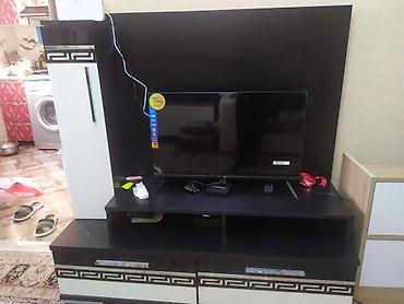 Mebel dəsti – TV stendi və dekor paneli - Rəng: qara-ağ
