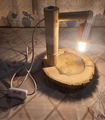 study lamp: Настольная лампа из натурального дерева в стиле эко-лофт. - — 3