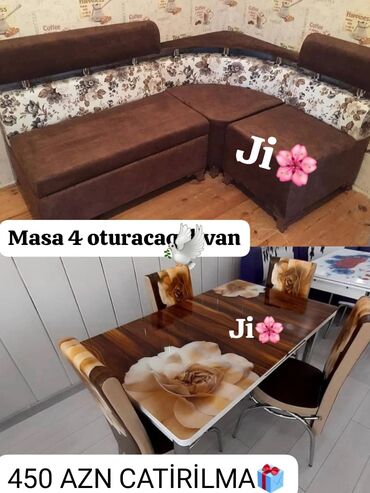 Divanlar: Künc divan və masa desti yeni