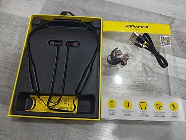 Yeni Simsiz (Bluetooth) Qulaqcıqlar, Awei, rəng - Qara