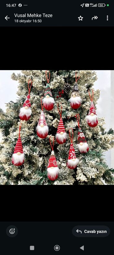 Yeni il oyuncaqları və bəzəkləri: Məhsul: LED işıqlı Yeni il/C̈əngə mücəssəməsi – skandinav cırtdan — 33