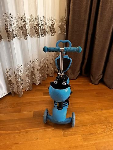 samokat scooter: Uşaq üçün 3 təkərli skuter 1 yaşdan samakat. - Rəng: mavi - Ön — 2