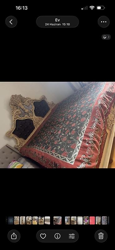 куплю антикварную мебель: Klassik üslubda dəbdəbəli iki nəfərlik çarpayı - Yüksək, oyma naxışlı — 1