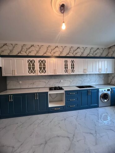 кухонная мебель в баку каталог: Mətbəx mebeli dəsti - Üst modullar: ağ rəngli, klassik çərçivəli