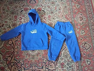 nike şalvar: Uşaq geyim dəsti - Cins şalvar: mavi rəng, “Mutlu” etiketli. Ön və — 3