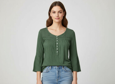żółte bluzki z krótkim rękawem: H&M, Жіноча блуза, розмір M