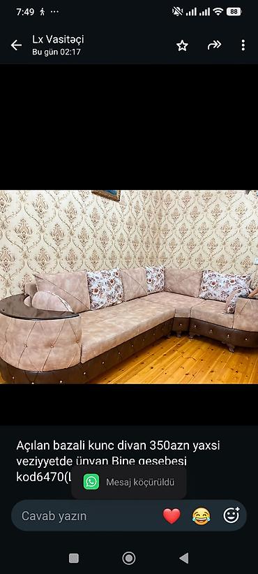 Açılan bazali kunc divan 350azn yaxsi veziyyetde ünvan Bine qesebesi lalafo.az -da Açılan bazali kunc divan 350azn yaxsi veziyyetde ünvan Bine qesebesi