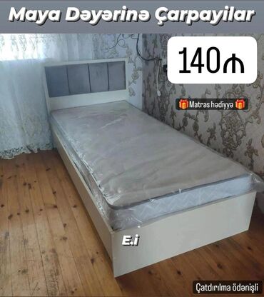 кровать двуспальная: Yeni, Təknəfərlik çarpayı, Bazasız, Matras ilə, Siyirməsiz