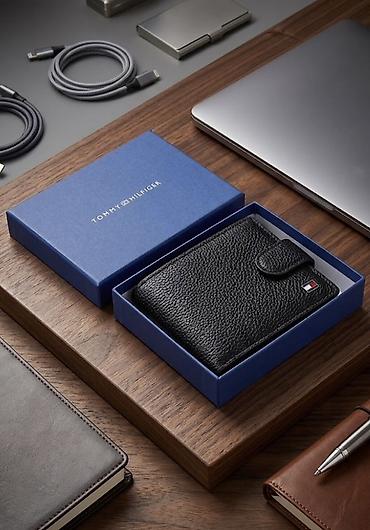 pul kaşloku: Premium Tommy Hilfiger kişi cüzdanı Qablaşma daxil - Rəng: qara - — 1