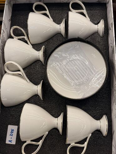 Çay dəstləri və servizlər: Çay dəsti, rəng - Ağ, Farfor, 6 nəfərlik — 24