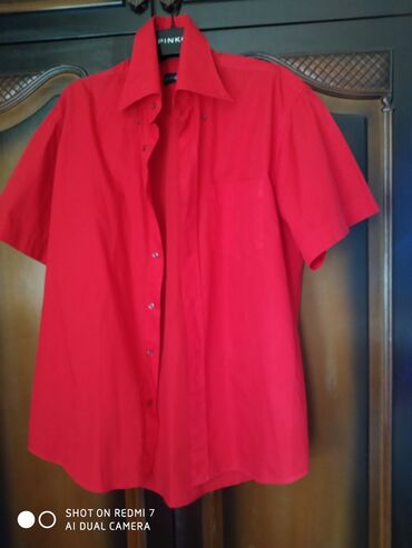 Košulje: L (EU 40), Jednobojni, bоја - Crvena