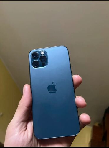 телефон мекен: IPhone 12 Pro, Б/у, 128 ГБ, Синий, Чехол, 91 %