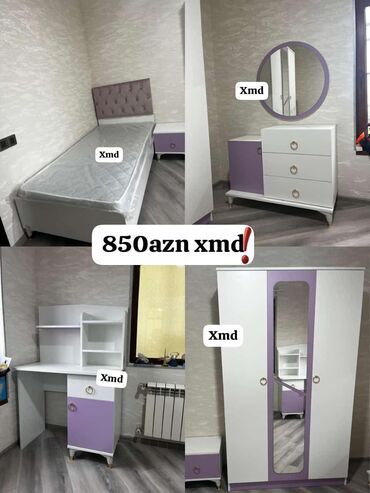 Masa və oturacaq dəstləri: Qız üçün, Yeni, Təknəfərlik çarpayı, Yazı masası, Dolab, Termo