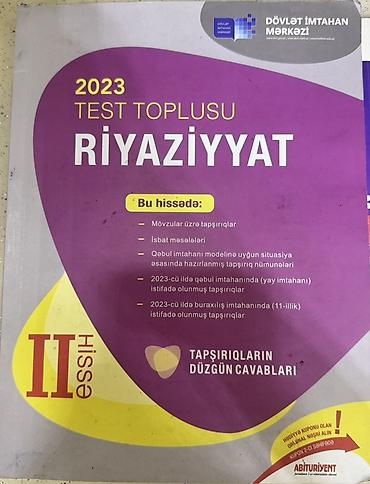 kitab capi: Məhsul: 2023 Test Toplusu – Riyaziyyat (II hissə) Nəşriyyat: Dövlət — 1