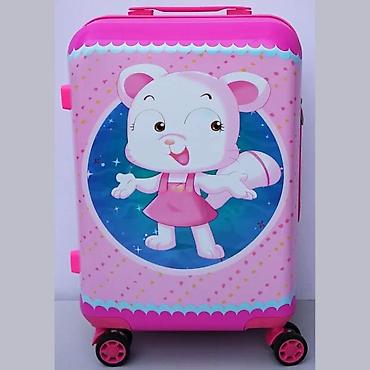 Rančevi, torbe i koferi: Dečji kofer na točkiće – roze, sa crtanim likom - Dimenzije: kabinski — 1