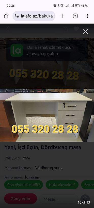 Ofis mebeli: Yeni, Müdir üçün, Dördbucaq masa — 4