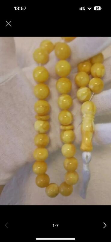 Təsbehlər: Endirim!!! 100% təbii bütöv daş kəhrəba — 26