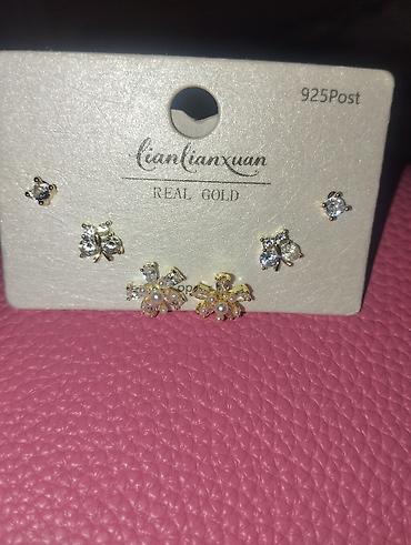 Lianlianxuan brendinin sırğa dəsti - Material: “REAL GOLD” qeydli