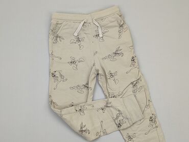 beżowe spodnie z imitacji skóry: Spodnie dresowe, 10 lat, 134/140, stan - Dobry