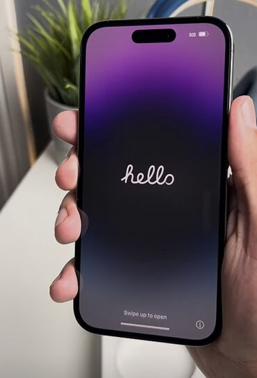 islenmis telefon satisi: IPhone 14 Pro, 256 GB, Deep Purple, Zəmanət, Simsiz şarj, Face ID