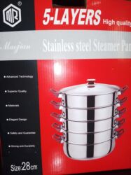 uakeen сковорода: Посуда из нержавейки. Мантушница новая в упаковке, размер 28 см, 5