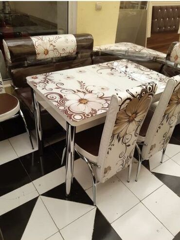 Divan və masa dəstləri: 🇹🇷Türk istehsalı Möhtəşəm ✨✨ Kuxna üçün stol stul dəsti 2 stul 1 — 10