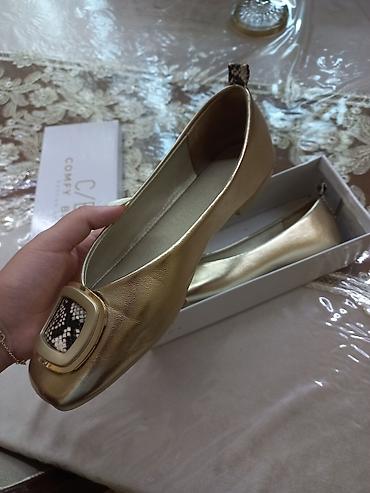 nike ayakkabı: Qızılı rəngdə qadın ballerina ayaqqabısı (Son qiymetdir) - Model — 2