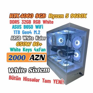 Masaüstü kompüterlər və iş stansiyaları: RTX 4060 / Ryzen 5 9600X / 32GB / 1TB M.2 ---------- İNSAN ÖVLADI