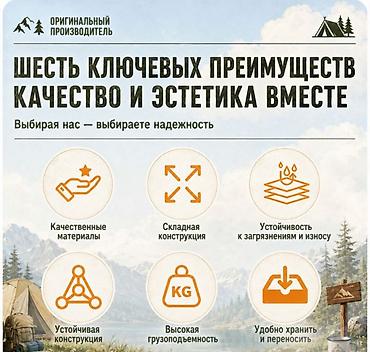 camp: Складной туристический стол Camping Table Pro 120×55 см + 4 стула — — 6