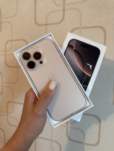 5s neverlock 64: IPhone 16 Pro, Б/у, 256 ГБ, Desert Titanium, Защитное стекло, Кабель, Коробка, 100 %