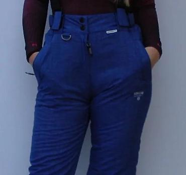 Ski pantalone: Ženske ski pantalone sa tregerima – tamnoplave - Visok struk sa — 1