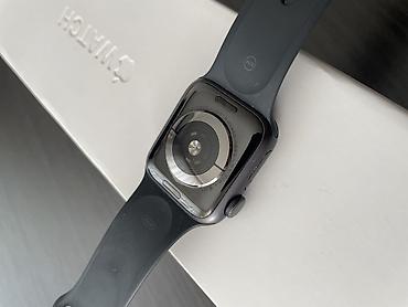 apple watch adapter: Apple Watch Series 5 40 mm (qara) – silikon Sport Band ilə — 3