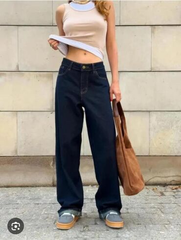 женские джинсовые шорты с завышенной талией: Джинсы, Трубы, Средняя талия, Все размеры