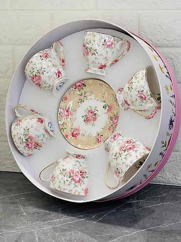 çay servis: Çay dəsti, rəng - Bej, Farfor, 6 nəfərlik — 3