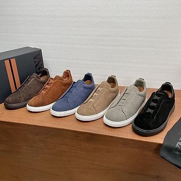 krosovkalar: Zegna Triple Stitch Suede Sneakers Pulsuz Çatdırılma və Vatsap Aktivdi — 1