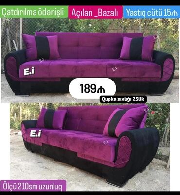 Sifarişlə divanlar: Künc divan, Qonaq otağı üçün, Parça, Bazalı, Açılan — 25