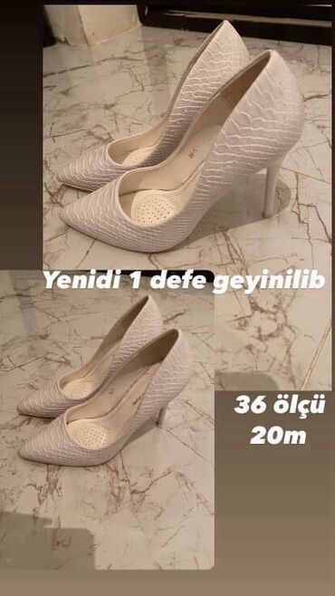 ayaqqabıları 36: Tuflilər, Ölçü: 36, rəng - Ağ, Yeni