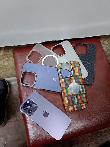 Apple iPhone: IPhone 14 Pro, 256 ГБ, Deep Purple, Защитное стекло, Коробка, Чехол, 74 % — 10