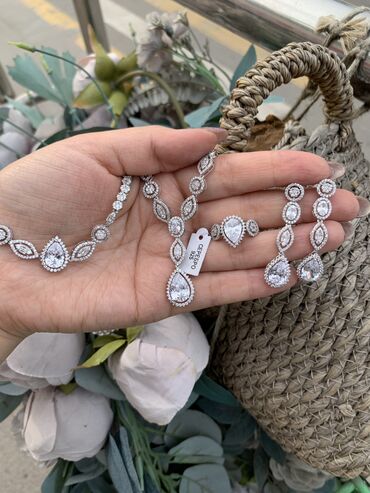 Серебряные наборы украшений: Набор украшений, Проба 925, Женские, Новый