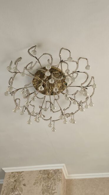 люстра потолочный: Потолочная люстра с декоративными подвесками - Тип: накладная