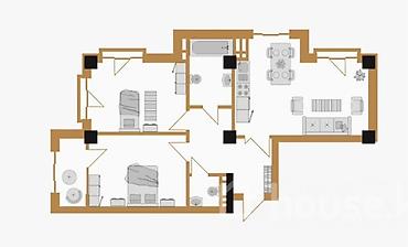 gala group: 3 комнаты, 81 м², Вефа ТЦ 6 этаж, ПСО (под самоотделку) — 2