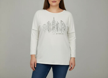 bluzy z cyrkoniami: Pour Moi, Women's blouse, size 3XL