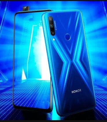 телефоны хонор: Honor 9X, Б/у, 128 ГБ, цвет - Синий, 1 SIM, 2 SIM