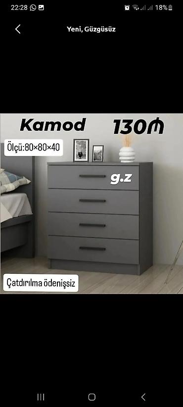 Komodlar: Kamod (güzgüsüz), yeni dizayn. - Ölçü: 80 × 80 × 40 sm - Rəng: tünd — 1