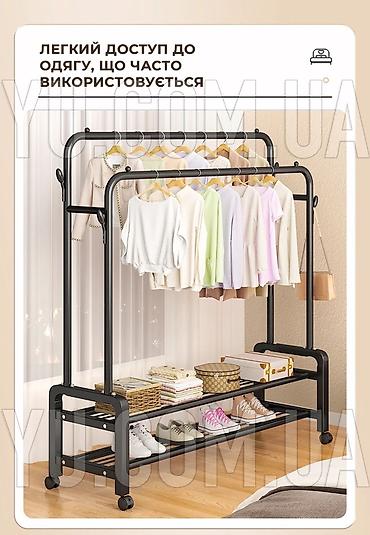 Вешалки: Стойка-вешалка для одежды с колёсами ✨ Идеальное решение для дома — 9