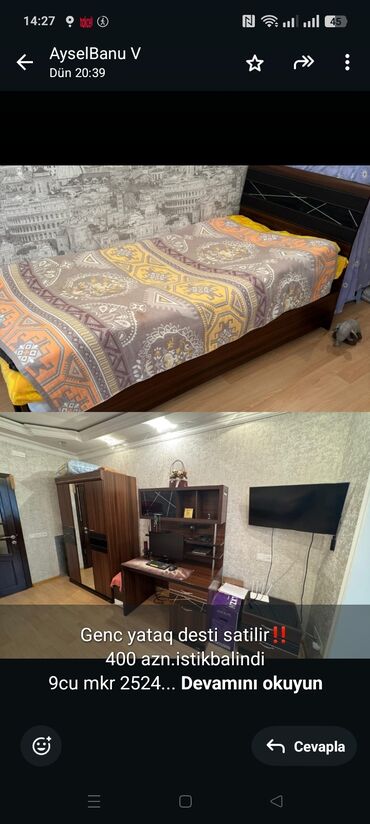 qiz üçün tort sekilleri: Genc yataq desti satilir‼️ 400 azn.istikbalindi 9cu mkr 2524 Aysel